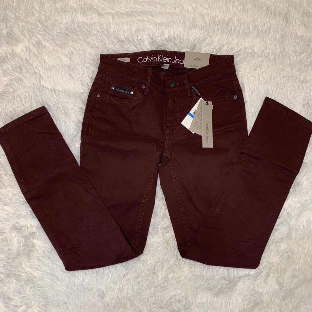 NWT Calvin Klein Burgundy Jeans